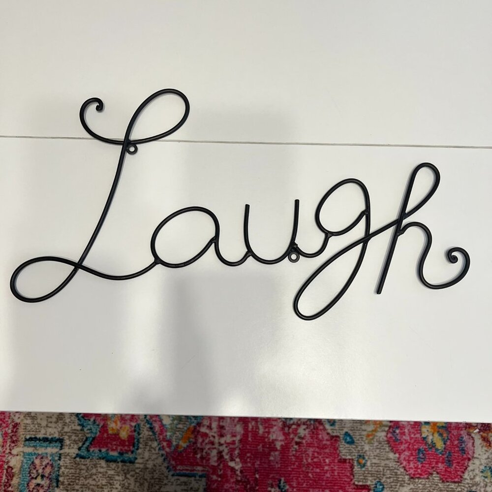 “Laugh” Large Metal Wall Art (9 in. x 19 in.) VERY CUTE!